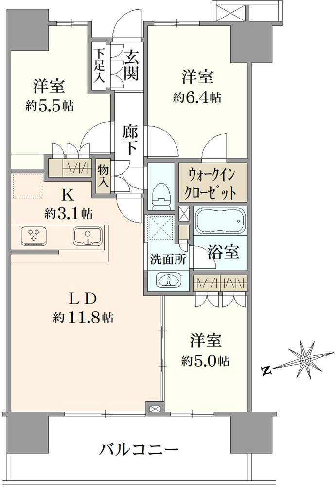 リビオ船橋本町通りの間取図