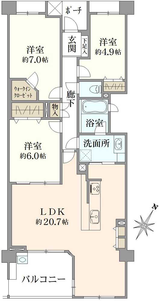 ザ・レジデンス稲毛台ミッドコートイーストの間取図