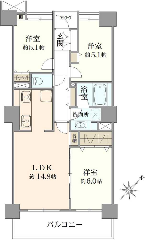 ベイマークスクエアマリナコートタワーの間取図