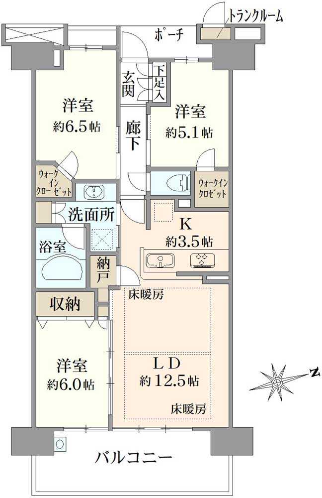 プラウド船橋五街区の間取図