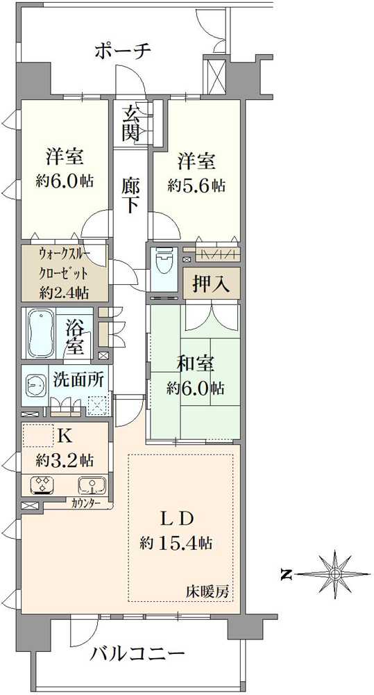 ザ・クレストシティセンターコートの間取図