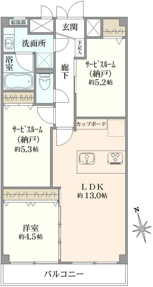 ルネ西船橋2号棟の間取図