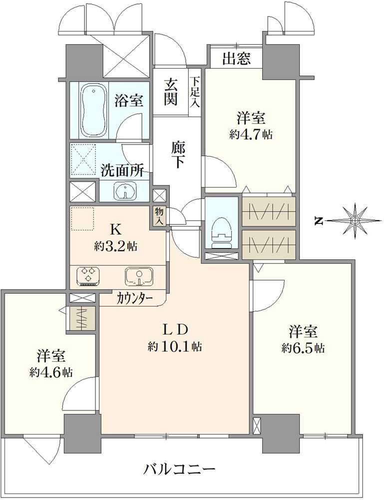 カムザ・スクエア八千代緑が丘タワーズの間取図