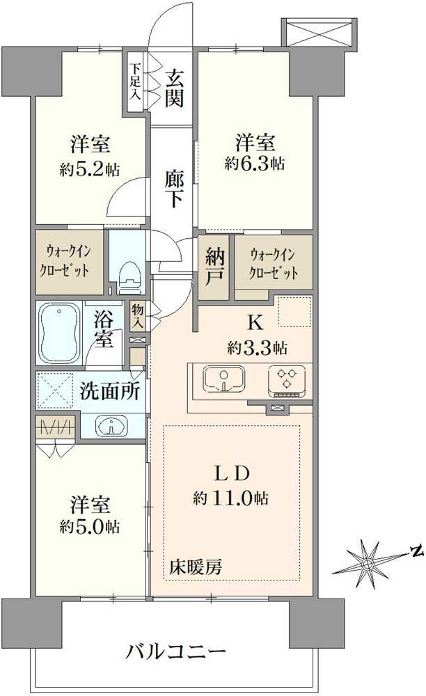 シティテラス習志野大久保ステーションコートの間取図