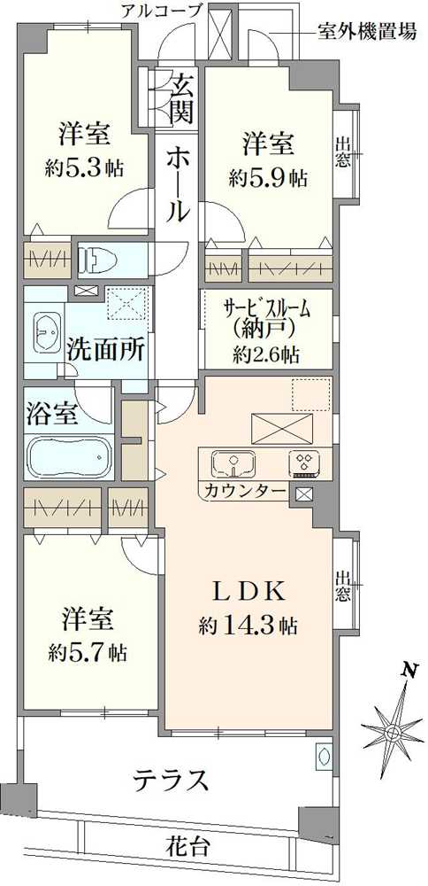 ヒルズ金町の間取図