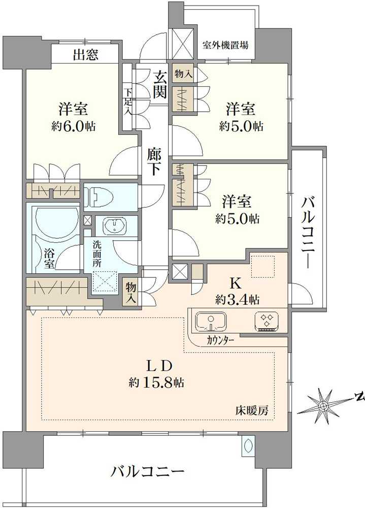 クレアホームズ船橋本町ハイライズの間取図