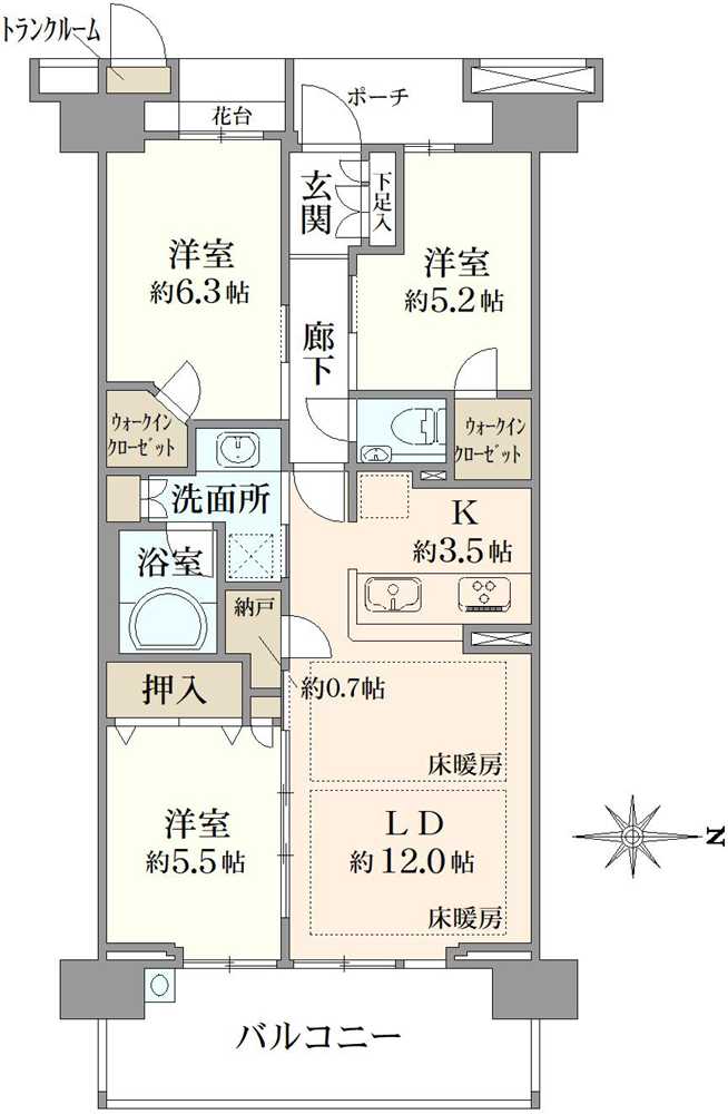 プラウド船橋三街区の間取図