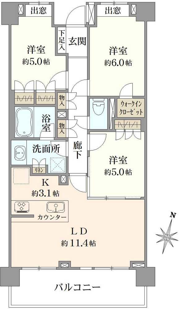 レアシス津田沼前原の丘の間取図