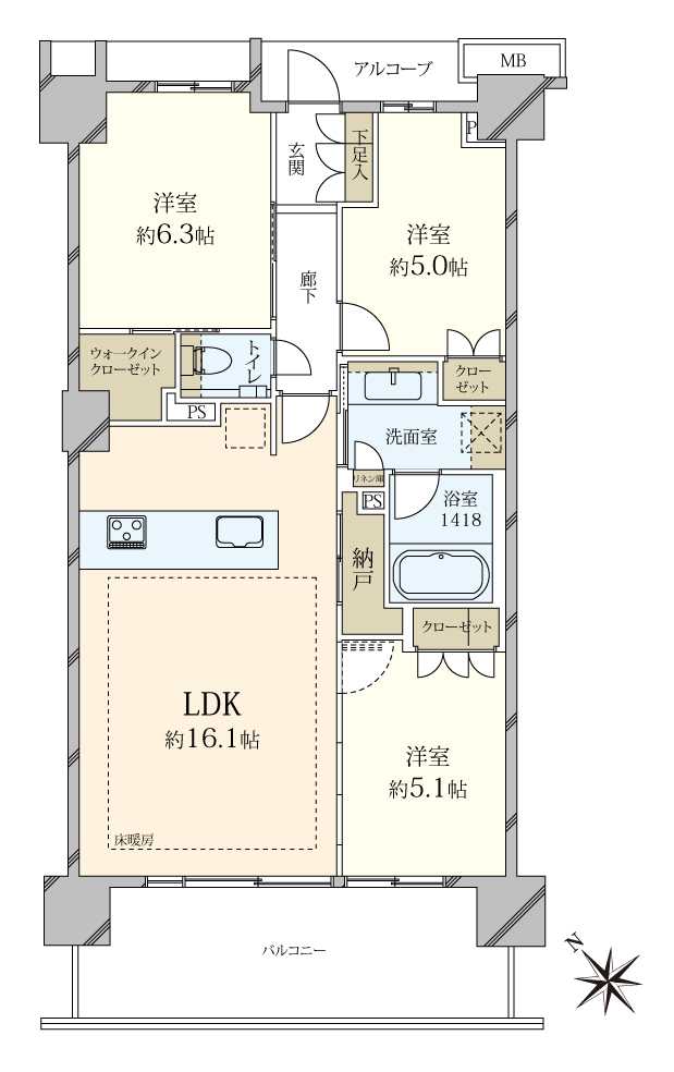 プラウドシティ小竹向原グランドコートの間取図