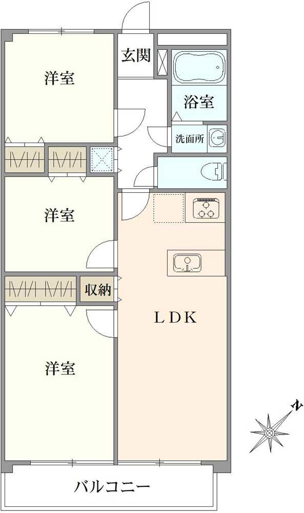 中銀城北パークマンシオンの間取図