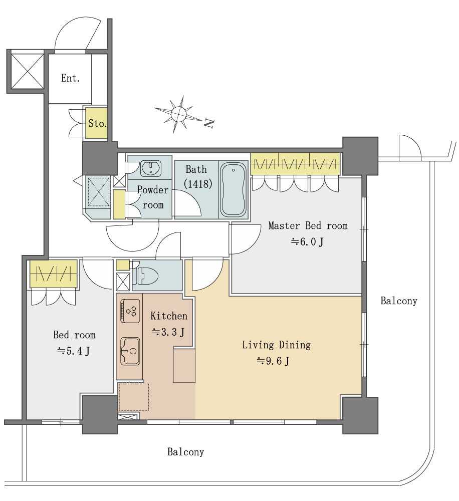 ステーションフロントタワーの間取図