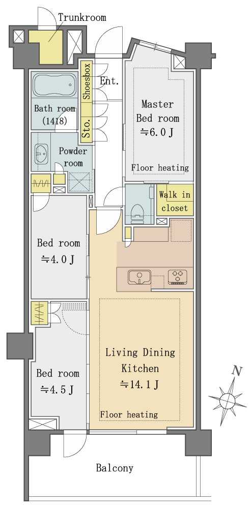 パークシティ高田馬場の間取図