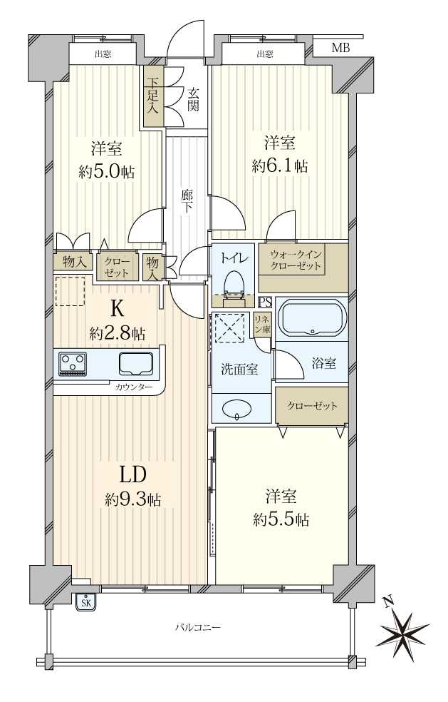 日神パレステージ池袋西の間取図