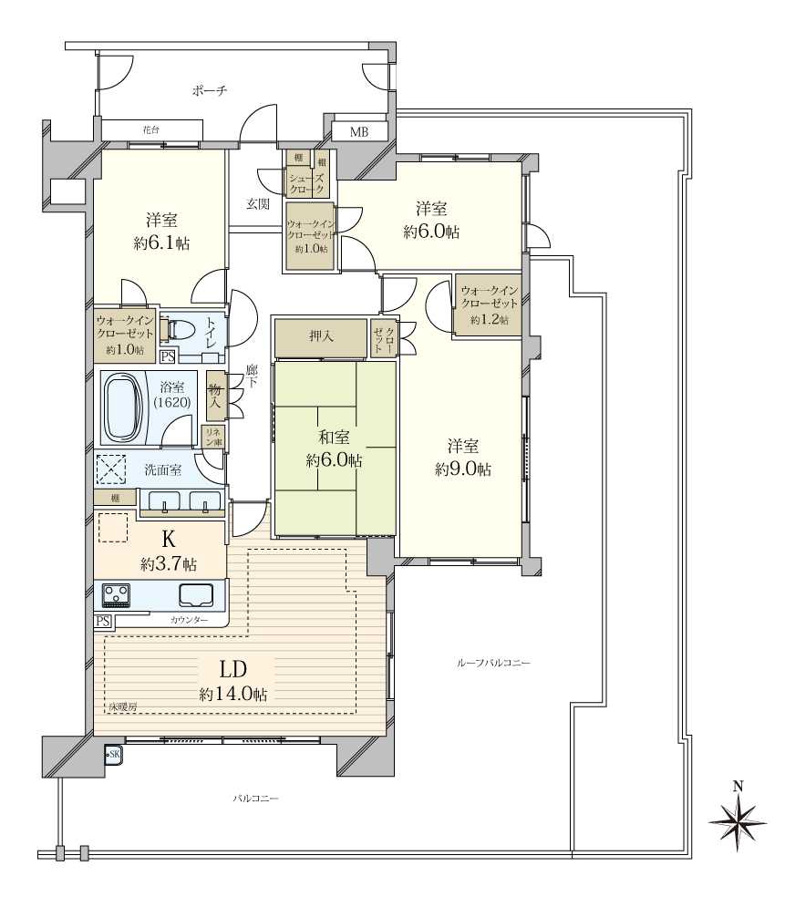 常盤台ガーデンソサエティの間取図