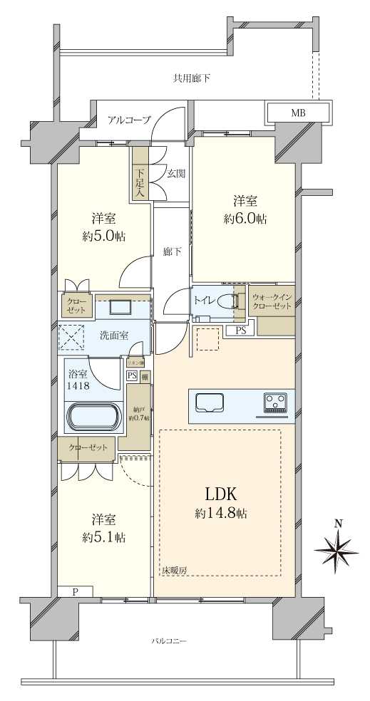 プラウドシティ小竹向原 グランドコートの間取図