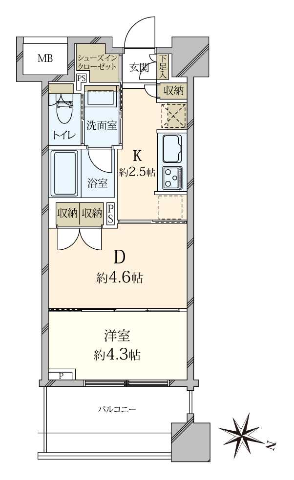 リビオレゾン板橋本町ステーションサイドの間取図