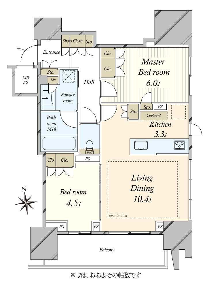 クラッシィスイート・ジオ東麻布の間取図