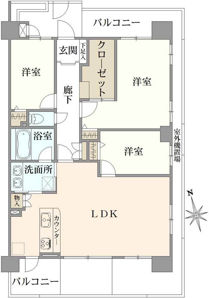 グランシティレイディアント横濱の間取図