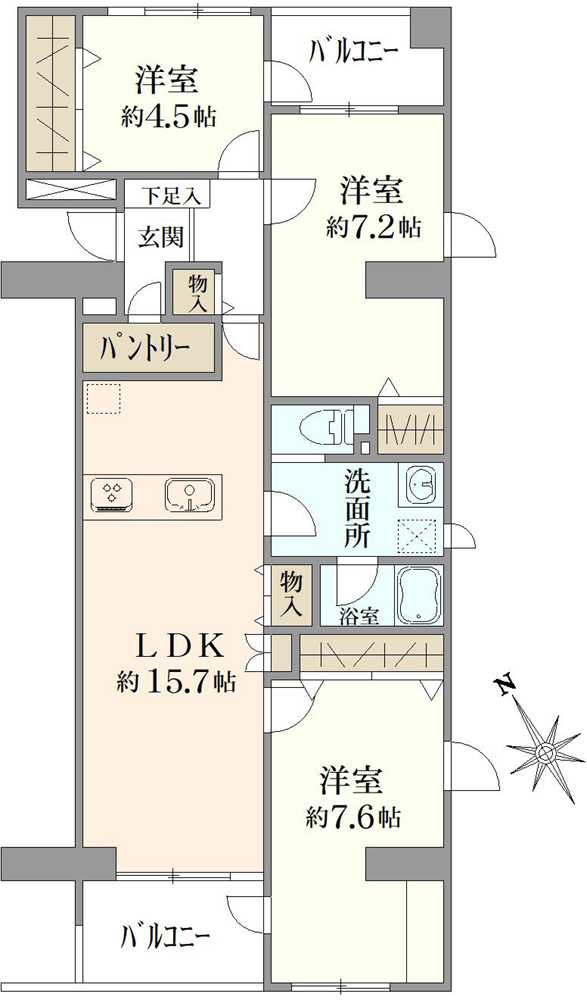 シンフォニックヒルズふれあいの街24-6号棟の間取図