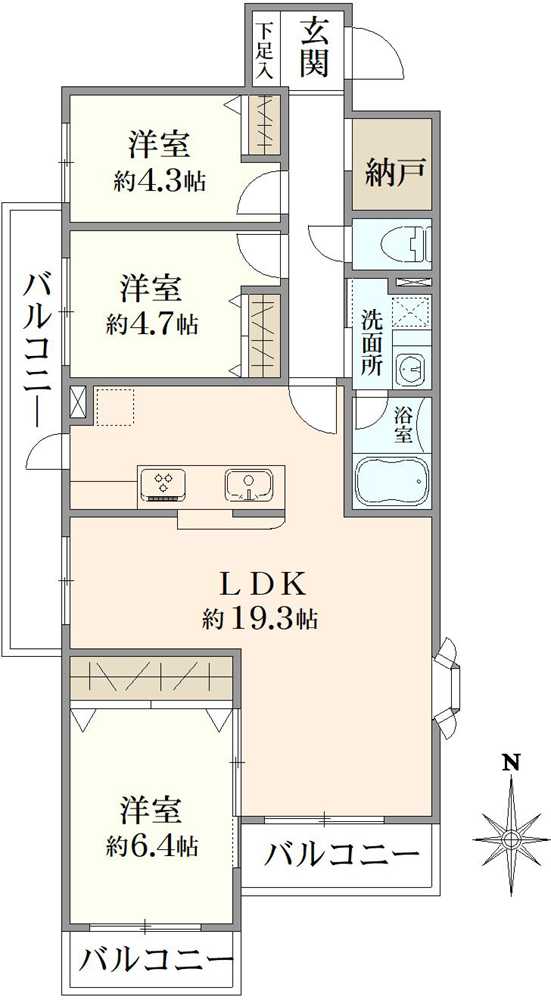 藤和ライブタウン中山3号棟の間取図
