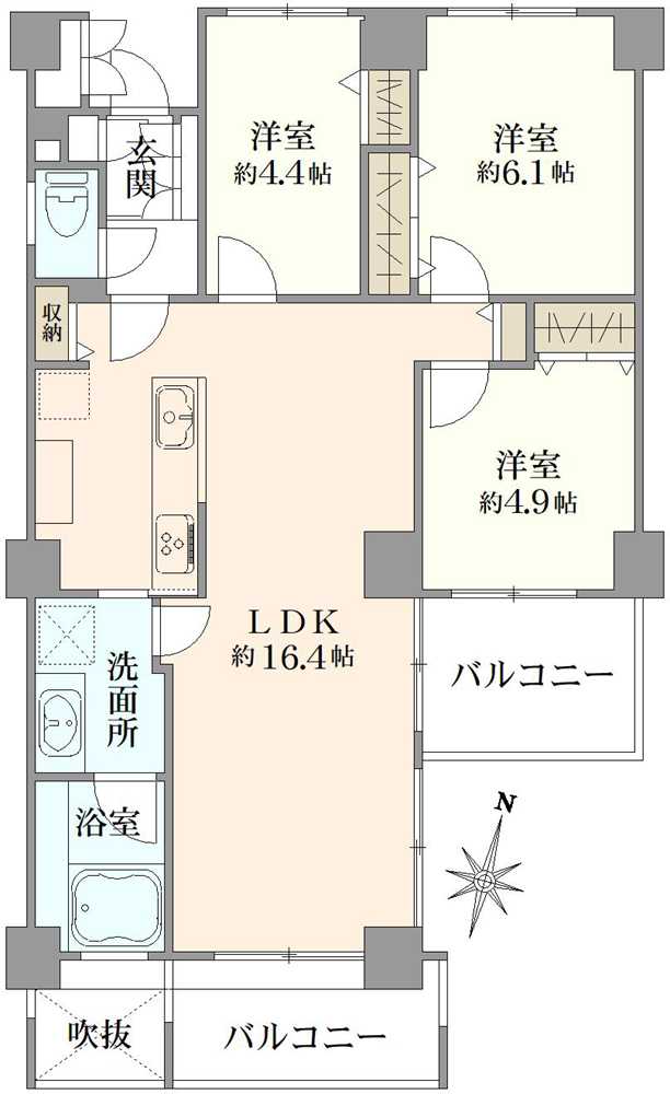 エルフィーノ横濱根岸の間取図