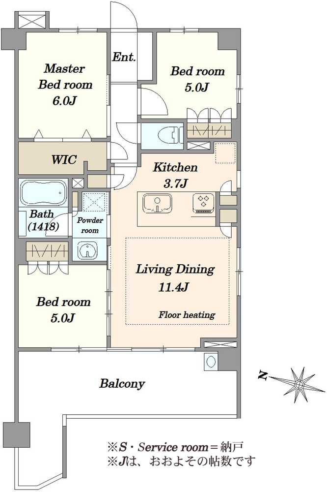 ヴェレーナグラン茅ヶ崎東海岸の間取図