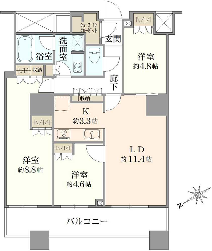 ザ・パークハウス西新宿タワー60の間取図