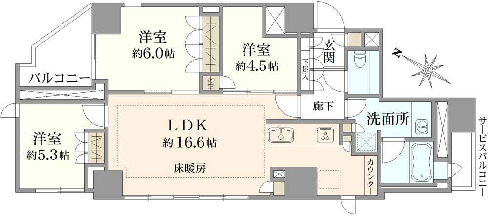 グランドメゾン新宿弁天町の間取図