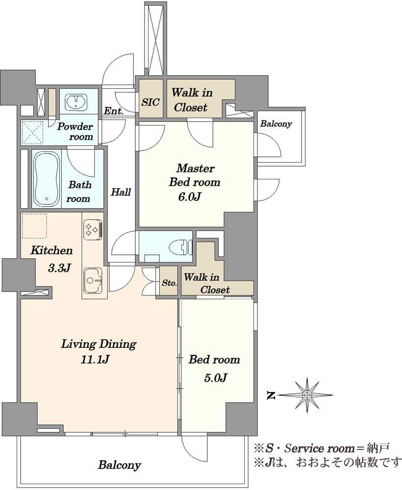 ディアナコート御苑内藤町の間取図