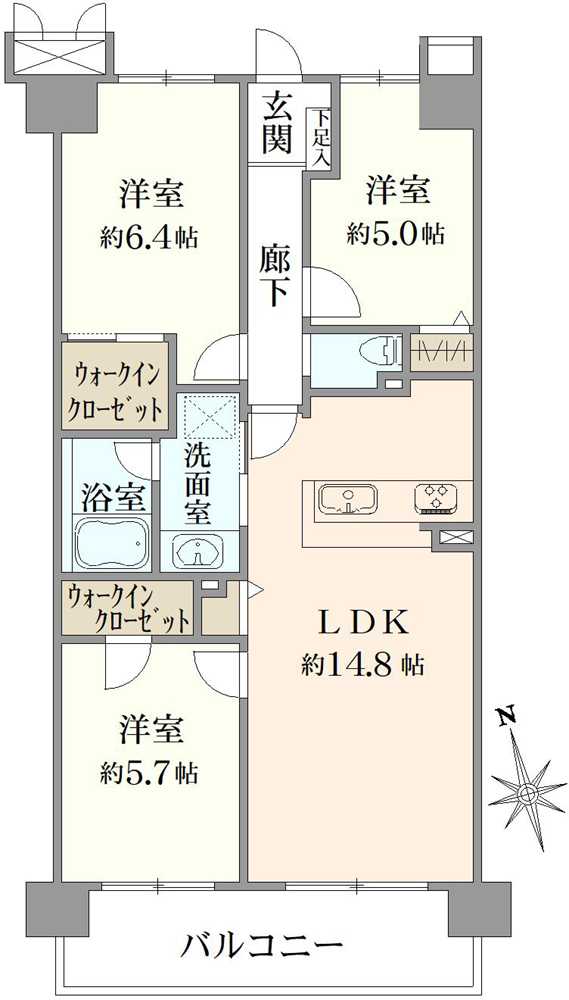 クレストコート中落合の間取図