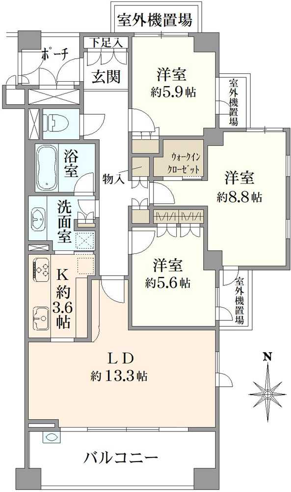 パークハウス吉祥寺北町グローヴIIの間取図