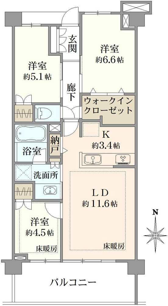 プラウド田無サウスアベニューの間取図