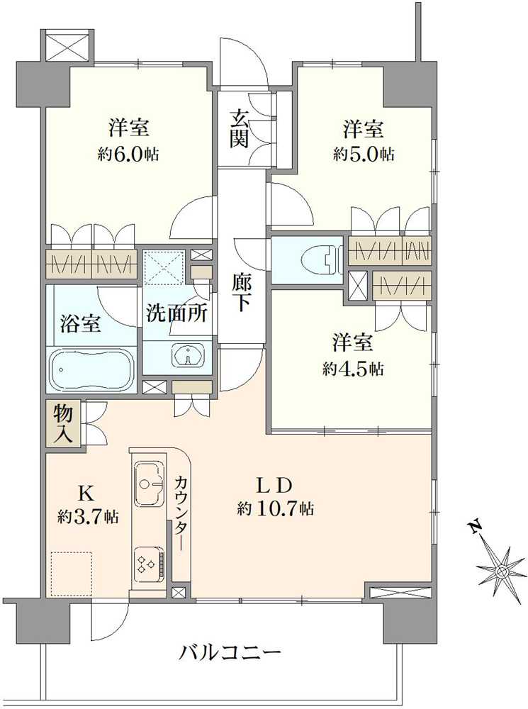 クレヴィア調布国領RESIDENCEの間取図