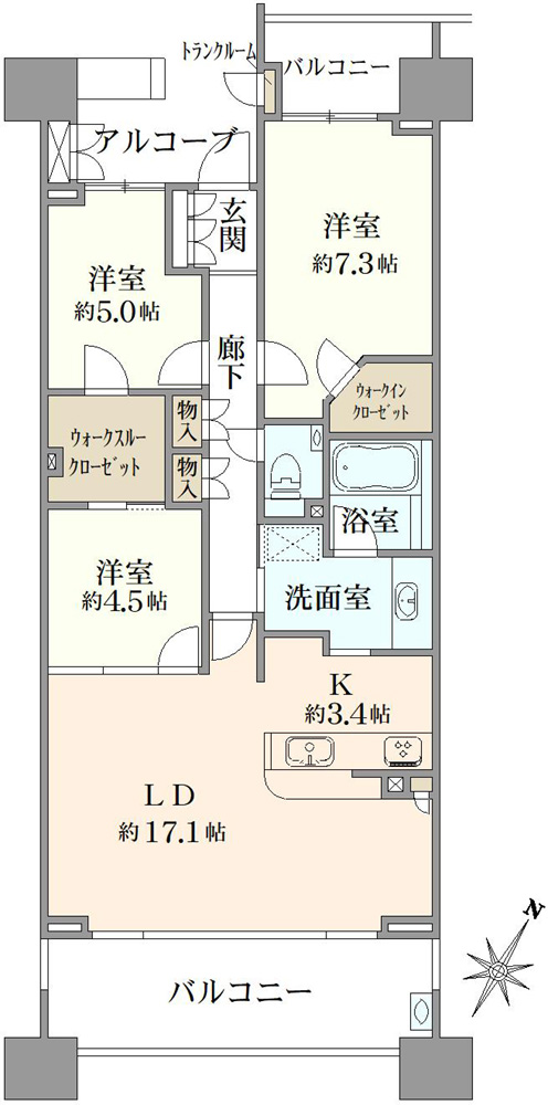 東京テラスE棟の間取図