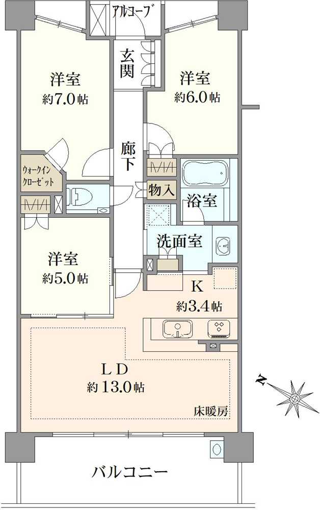 サンクタス調布ヶ丘の間取図