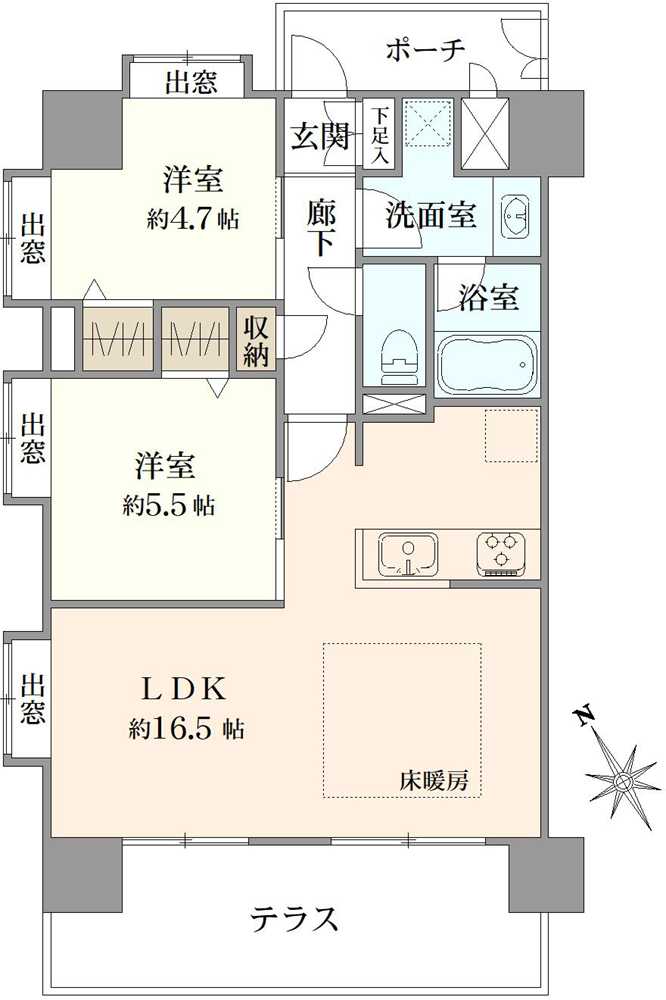 ライオンズヴィアーレ調布の間取図