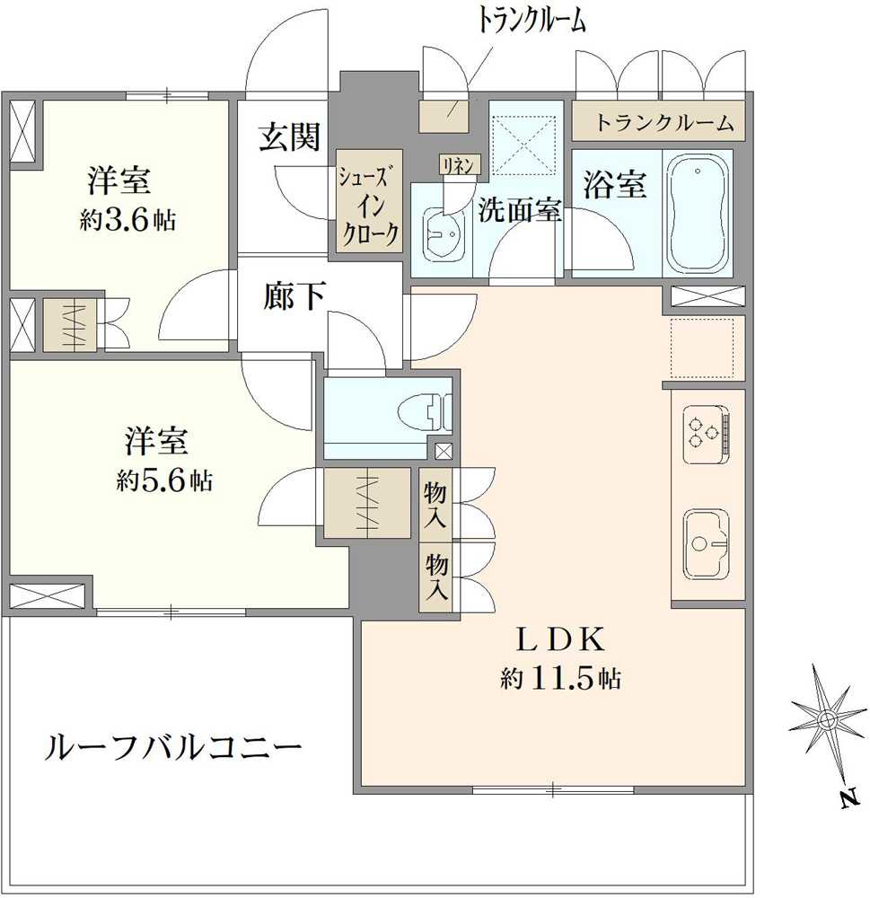 プラウド元住吉ウエストの間取図