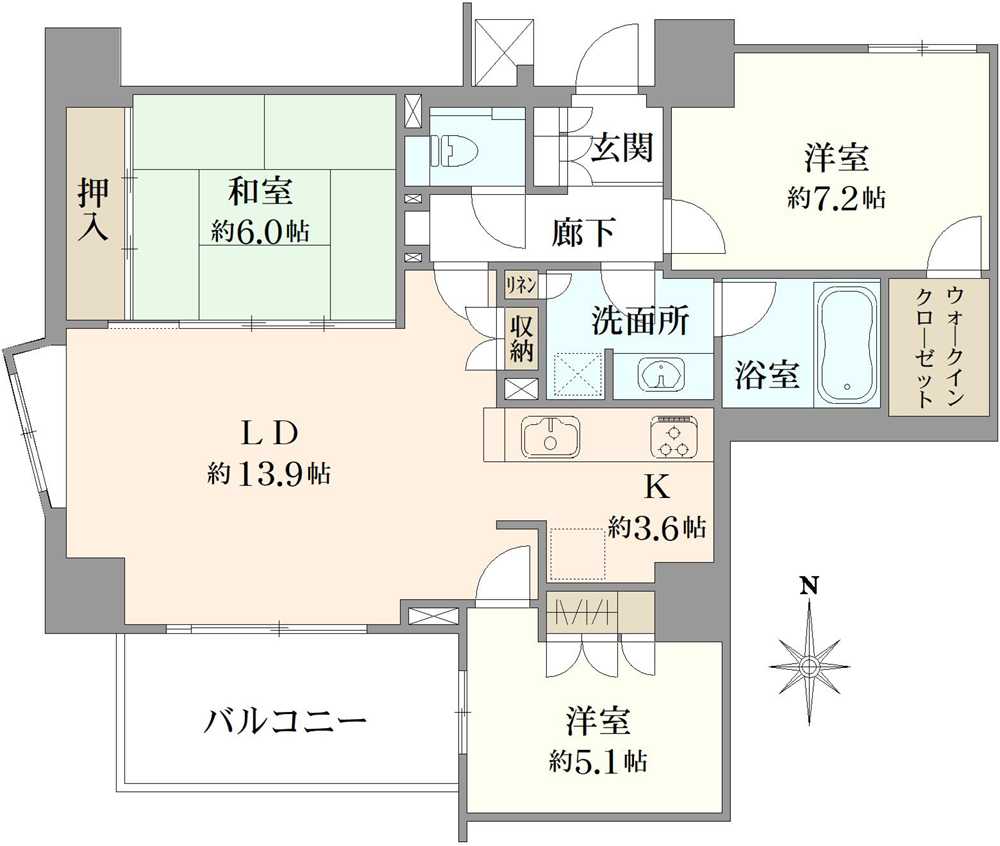 アトラス国領サウスタワーH棟の間取図