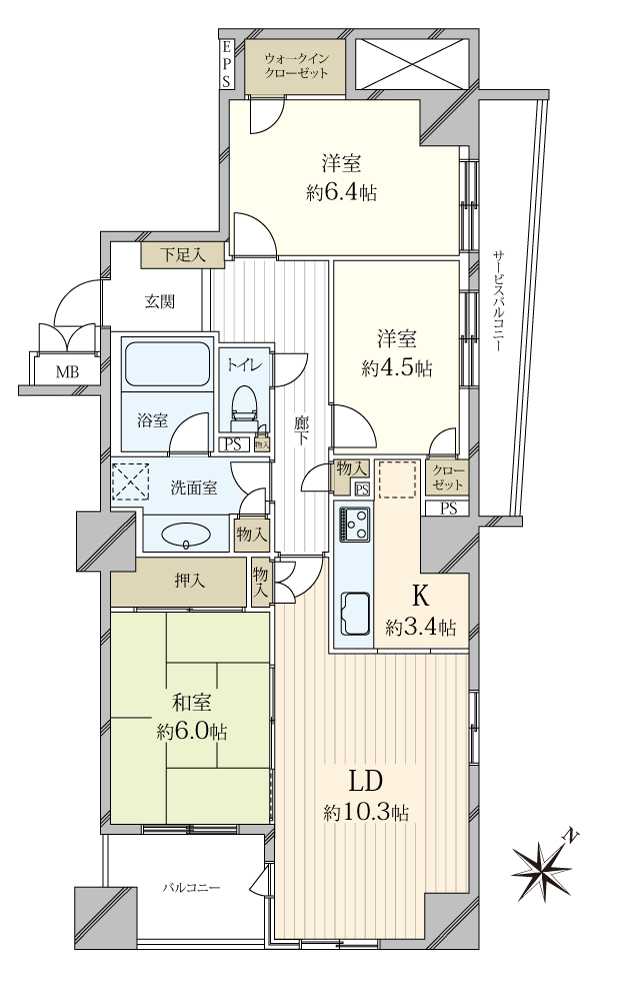 グランデュオ南街区の間取図