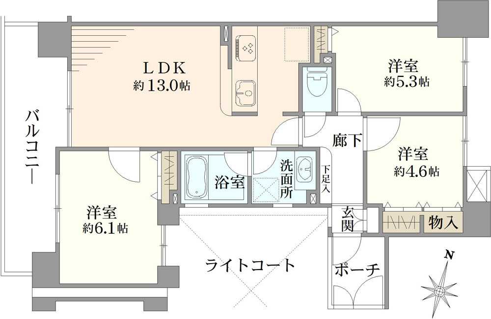 クリオ綱島十番館の間取図