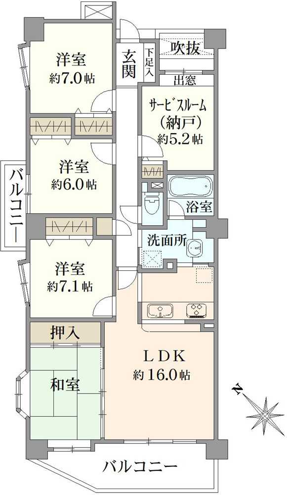 ライオンズマンション鎌倉大船の間取図