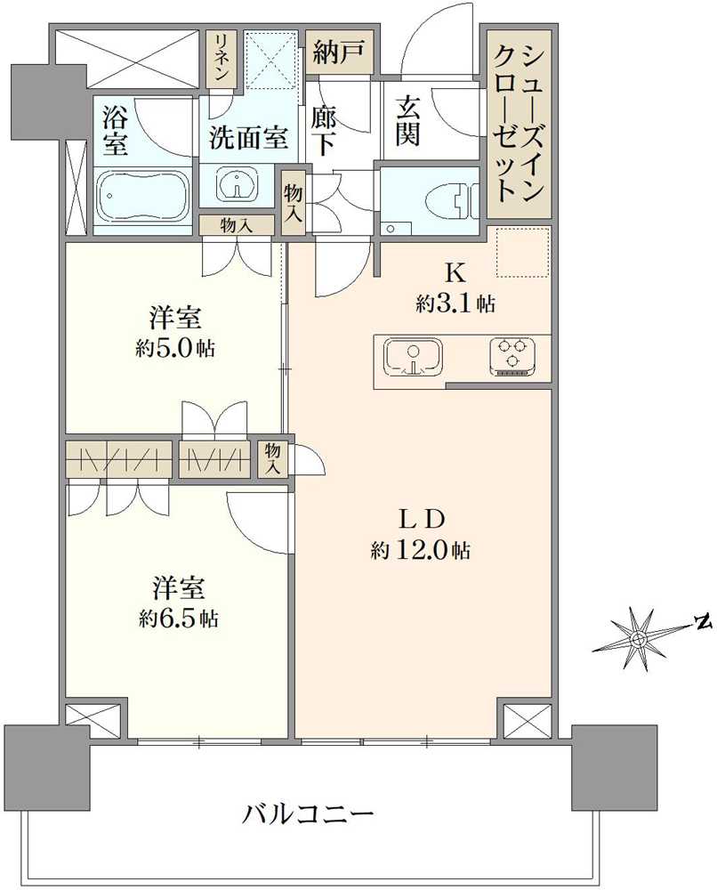 プラウドタワー武蔵小金井クロスウエストの間取図