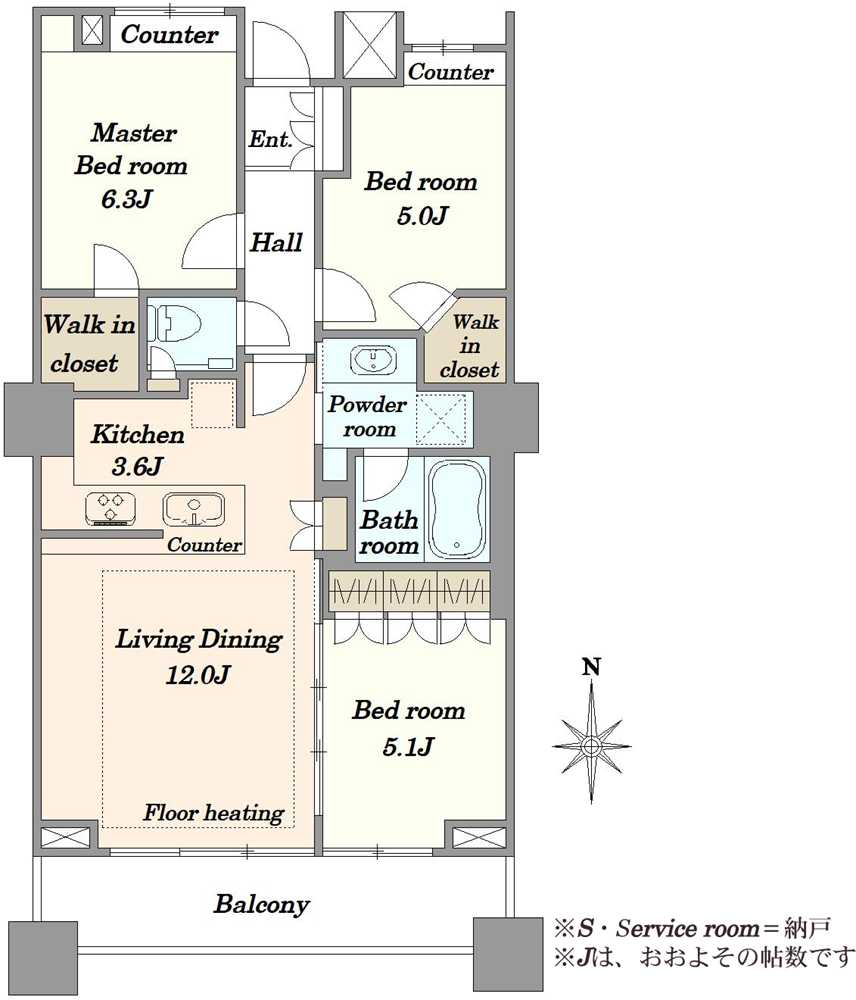 プラウドタワー武蔵小金井の間取図