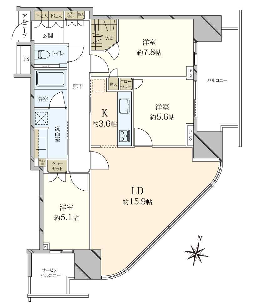 二子玉川ライズタワーレジデンスタワーセントラルの間取図
