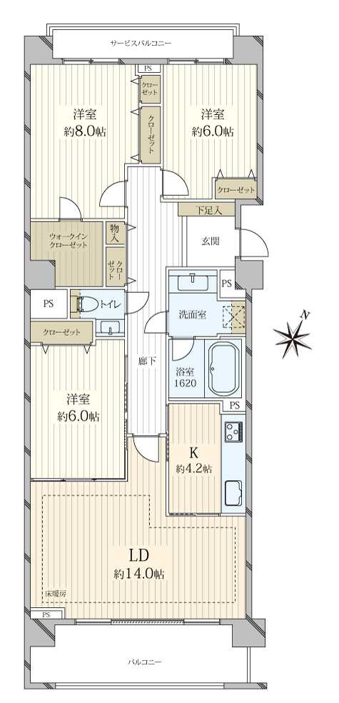ラ・コルダ弦巻フォレストコートの間取図