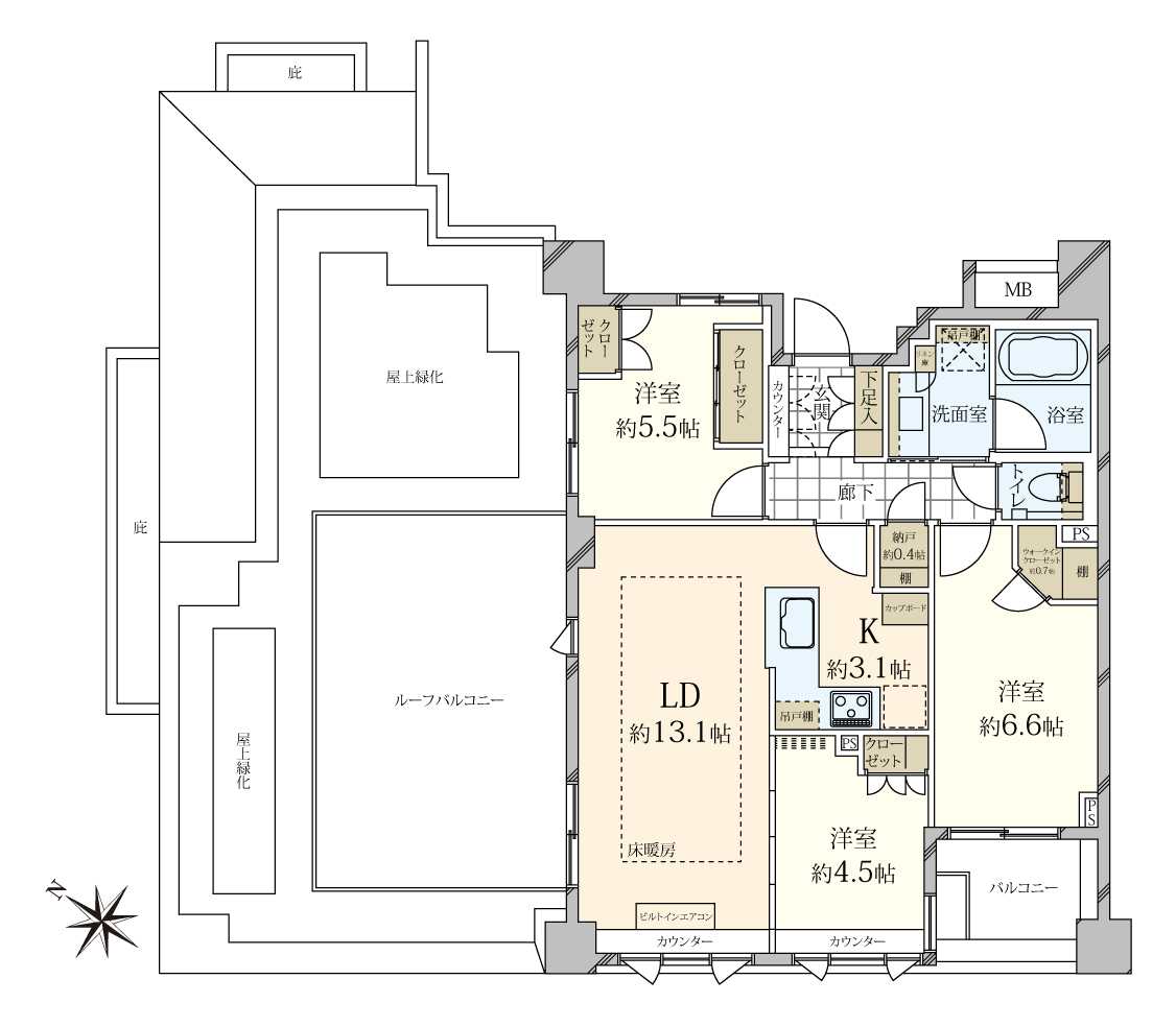 ウェリス用賀の間取図