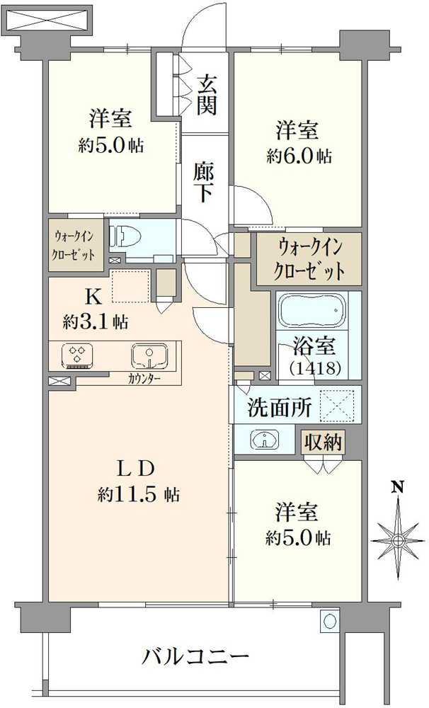 シティテラス荻窪ブリーズコートの間取図
