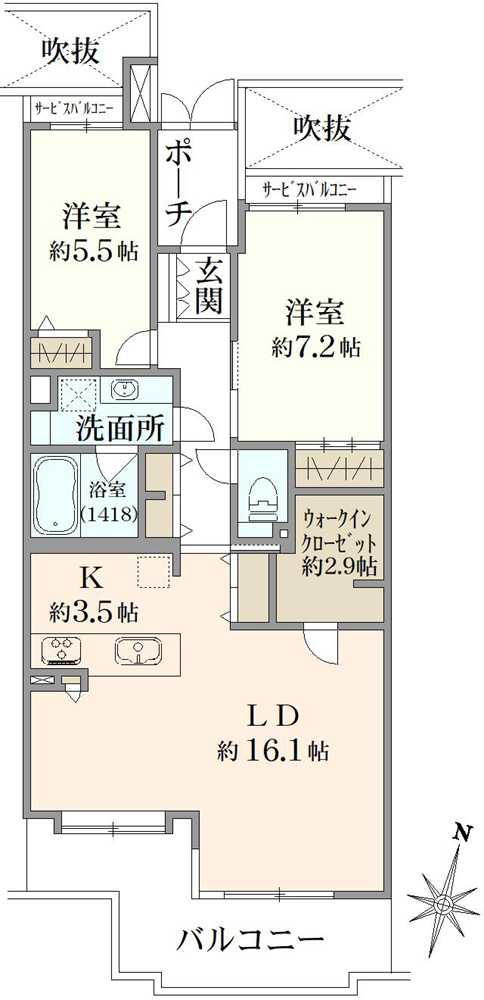 ライフパレス浜田山の間取図