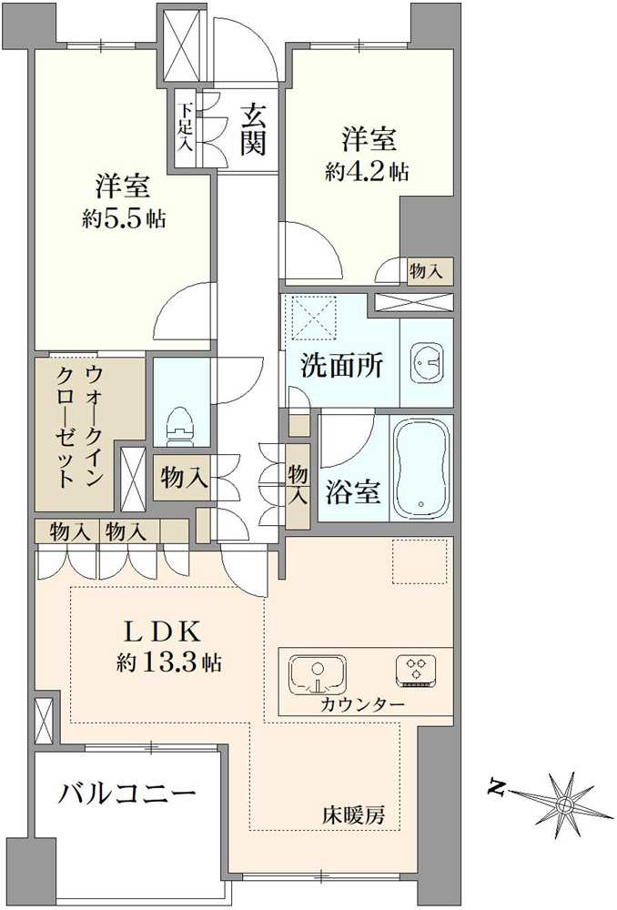 サットンアリビオ平和台の間取図