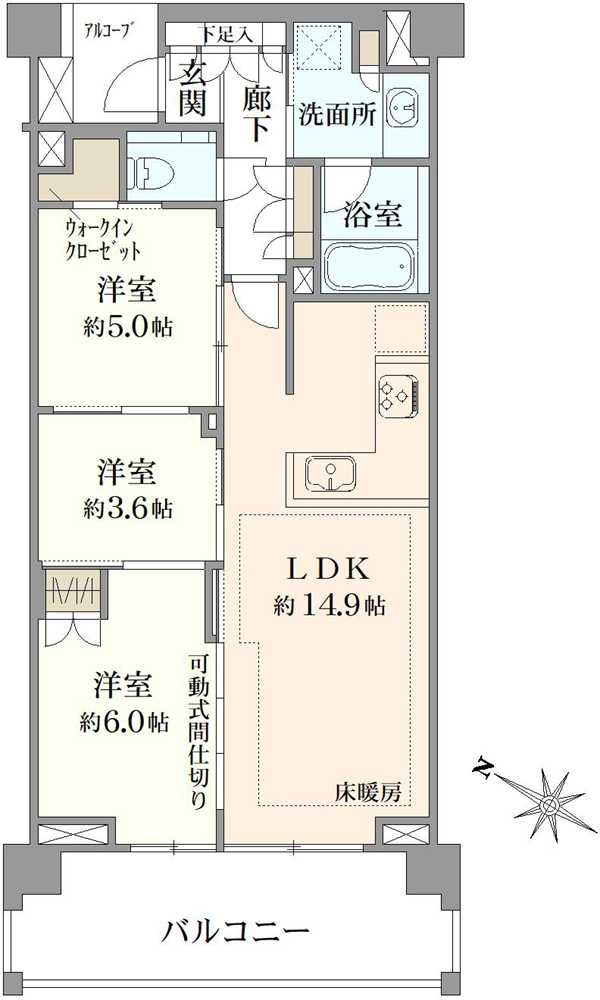 プラウド平和台ガーデンの間取図